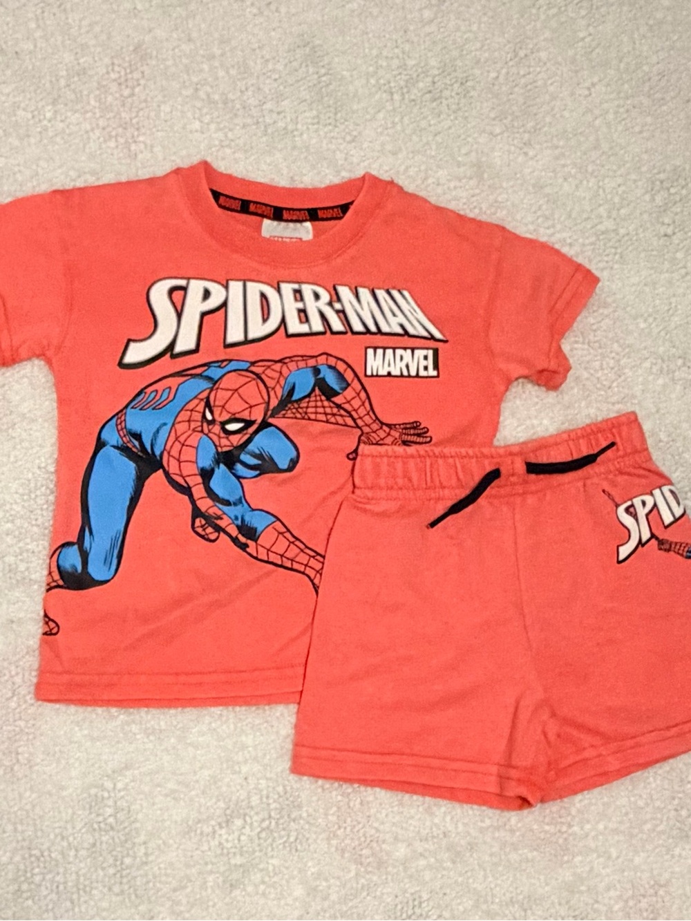 Marvel Spider-Man Red and Blue Kids Tee & Shorts Set (12 Months)
